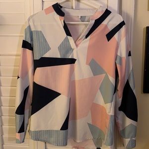 Geometric pattern top.